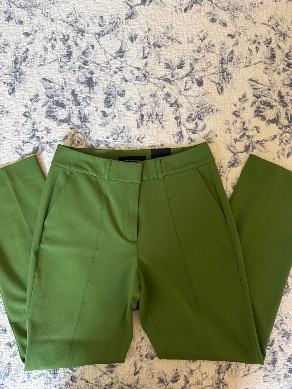 White House Black Market Green Straight-Leg Dress Trousers - Picture 5 of 8